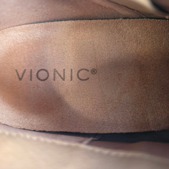 NEW Vionic Women's Shyanne Leather Suede Side Zip Ankle Booties Size 10 Brown - Picture 9 of 11